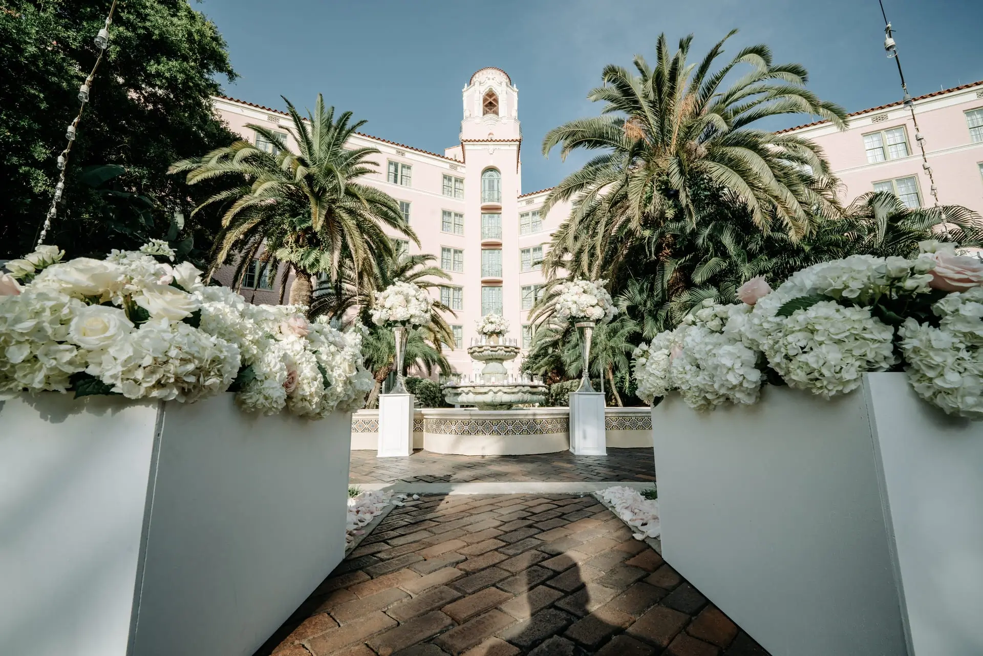 Editorial wide of the fusion wedding processional